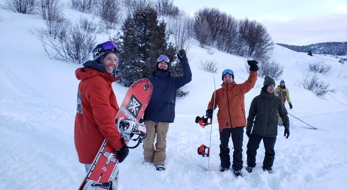 On the slopes.